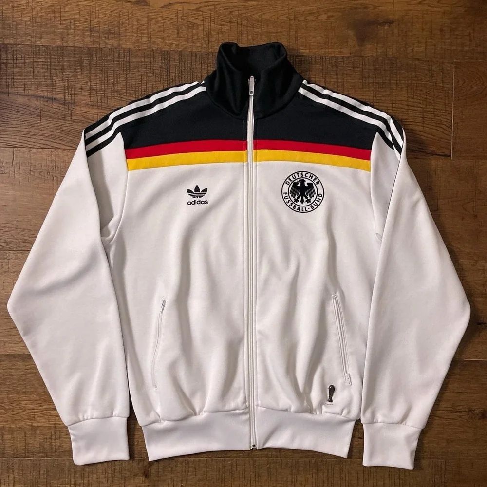 Adidas Anthem Track Jacket Mens M White Blokecore Germany Soccer DFB AK9001